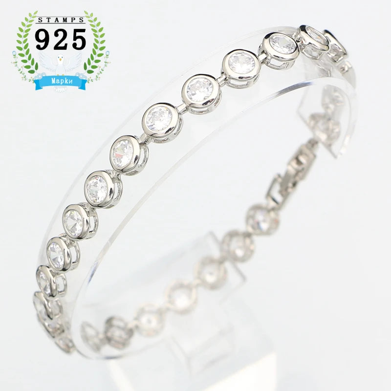 Round Zircon Sterling Silver Bracelet – product image 15