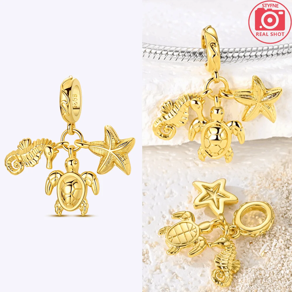 Abalorios de Plata 925 de Tortuga y Estrella de Mar