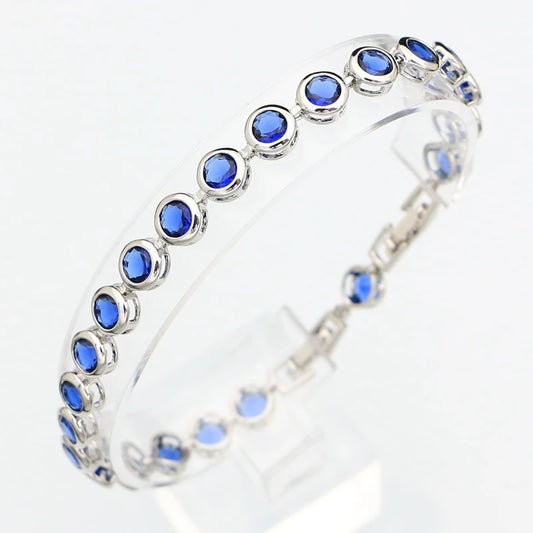 Round Zircon Sterling Silver Bracelet – product image 1