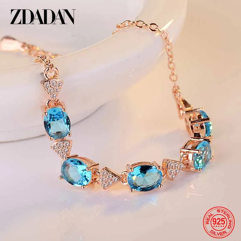 Blue Stone Sterling Silver Bracelet – product image 4