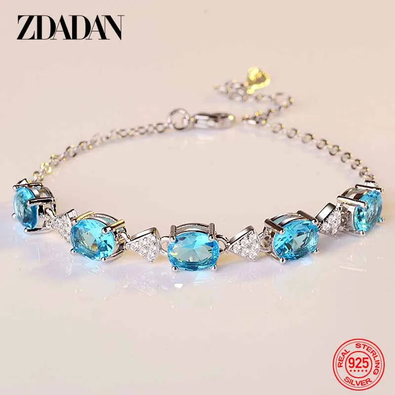 Blue Stone Sterling Silver Bracelet – product image 1