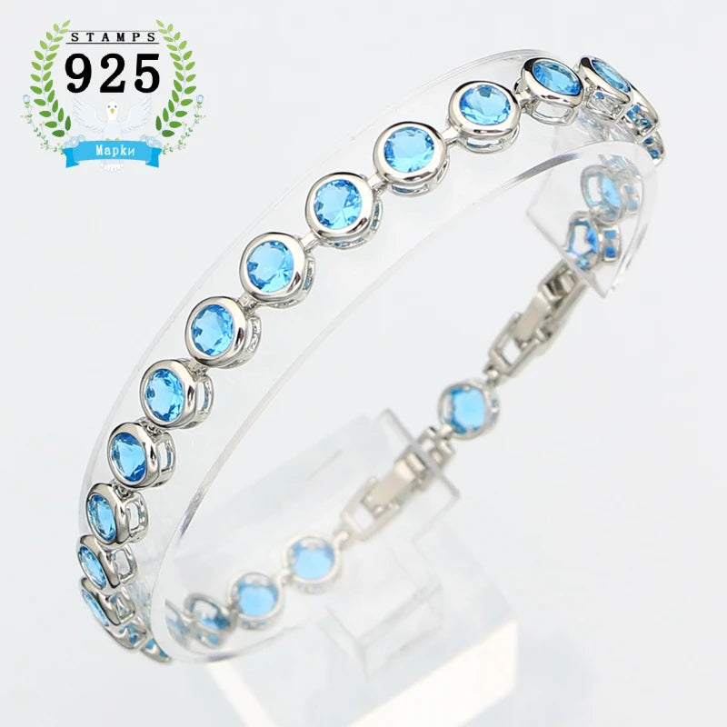 Round Zircon Sterling Silver Bracelet – product image 12