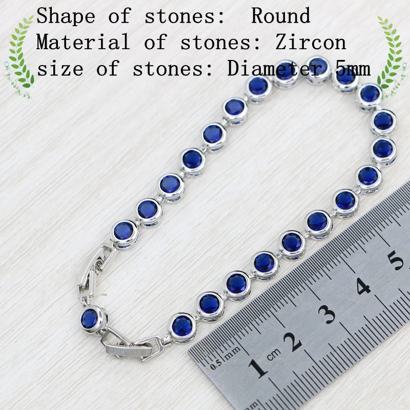Round Zircon Sterling Silver Bracelet – product image 3