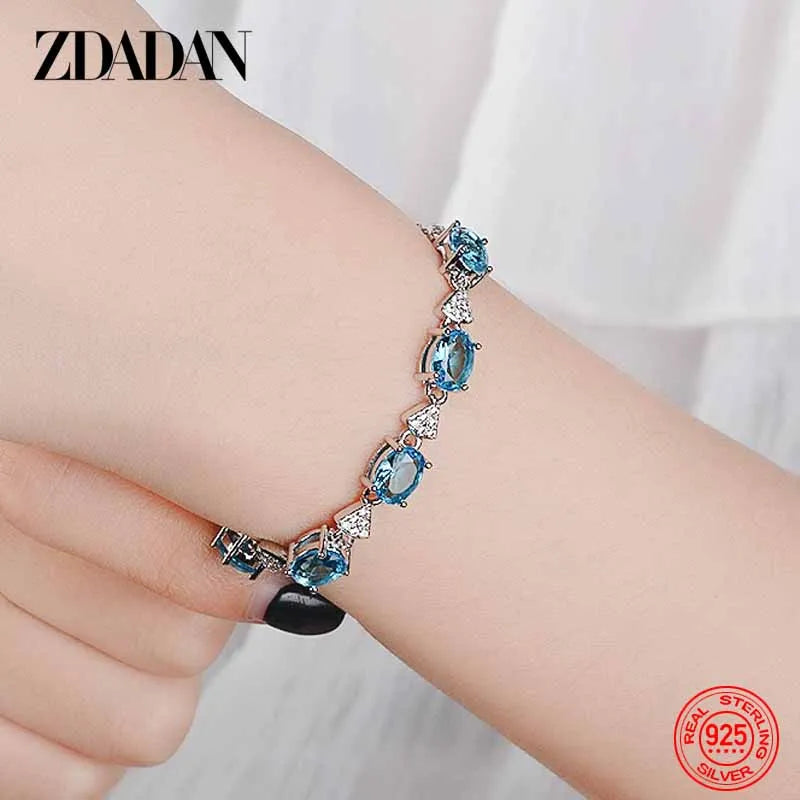 Blue Stone Sterling Silver Bracelet – product image 2