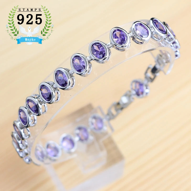Coloured Zircon Sterling Silver Bracelet – product image 12