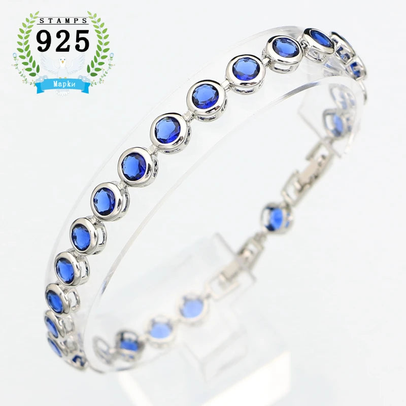 Round Zircon Sterling Silver Bracelet – product image 7