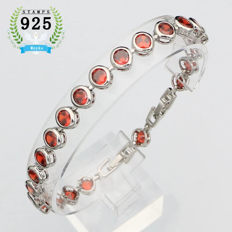 Round Zircon Sterling Silver Bracelet – product image 6