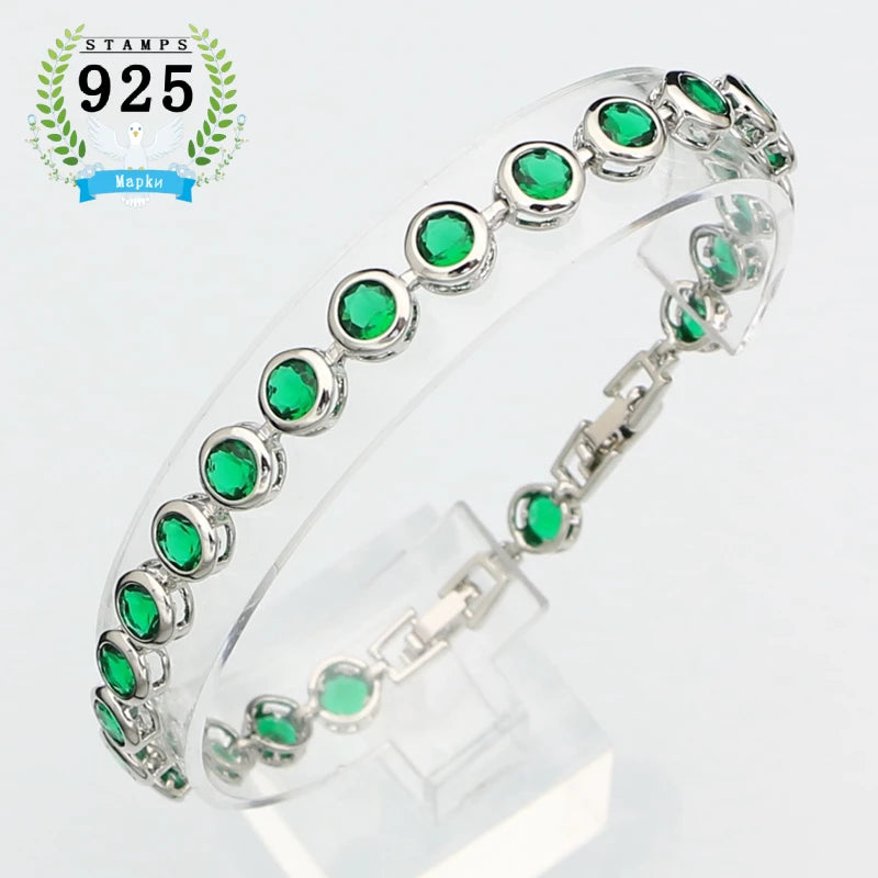 Round Zircon Sterling Silver Bracelet – product image 9