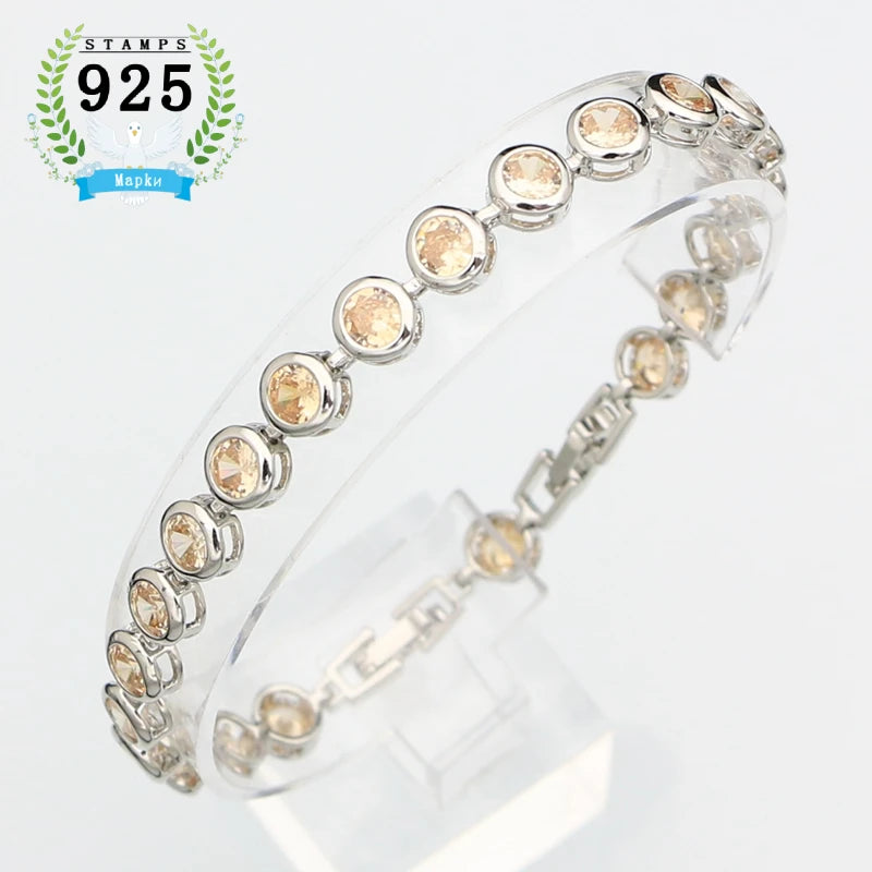 Round Zircon Sterling Silver Bracelet – product image 11