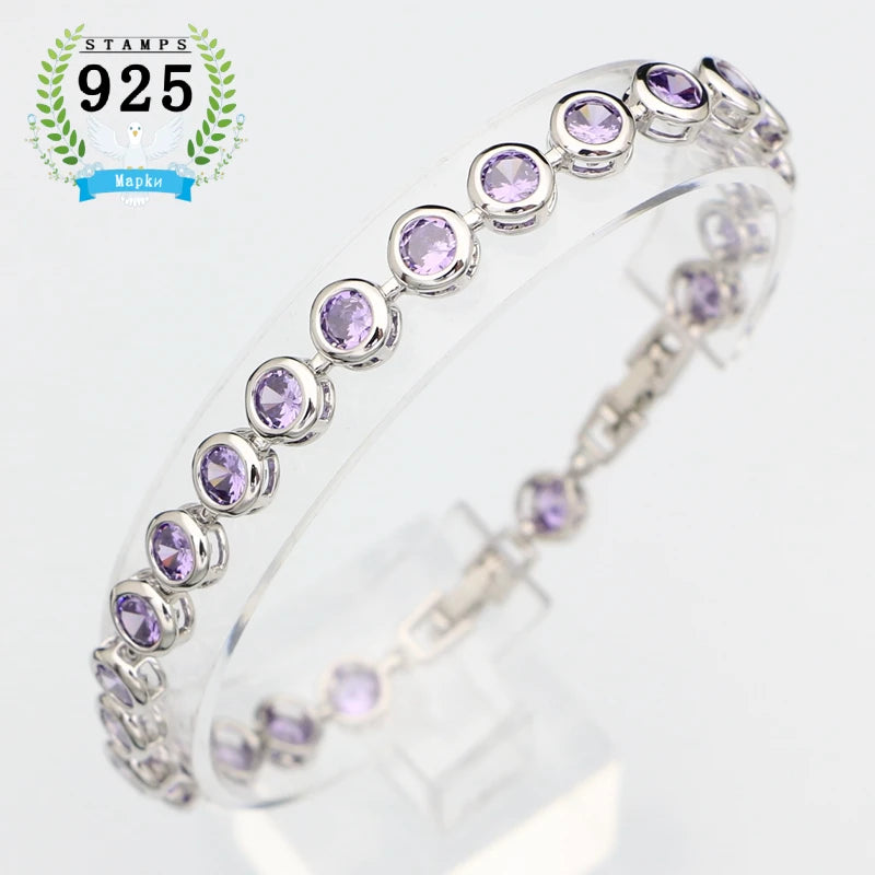 Round Zircon Sterling Silver Bracelet – product image 14