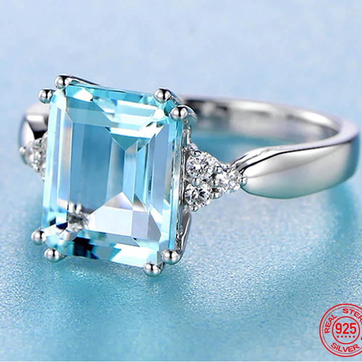 Aquamarine Sterling Silver Ring – product image 3