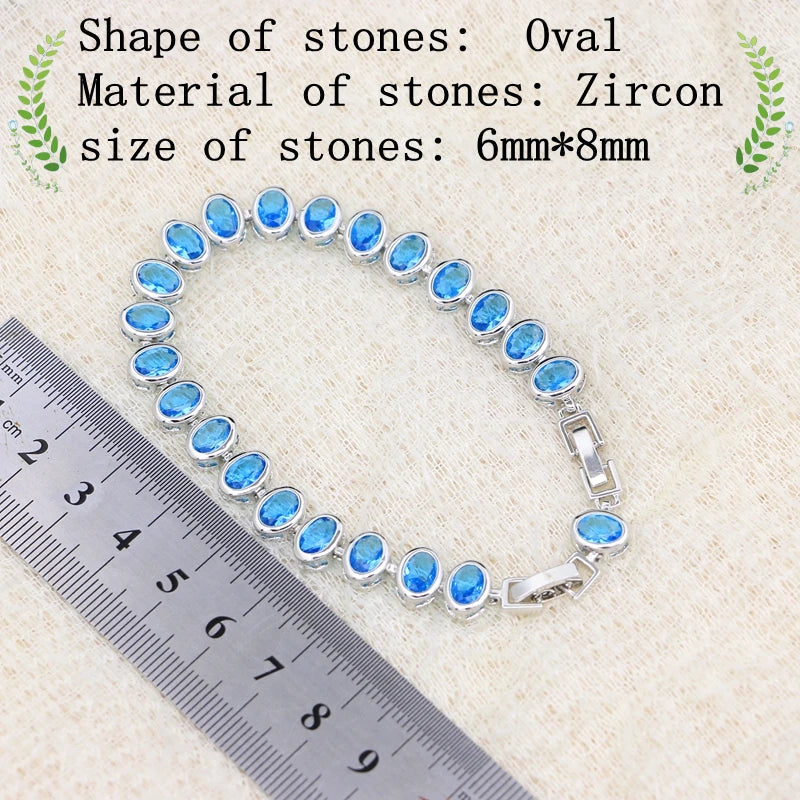 Coloured Zircon Sterling Silver Bracelet – product image 2