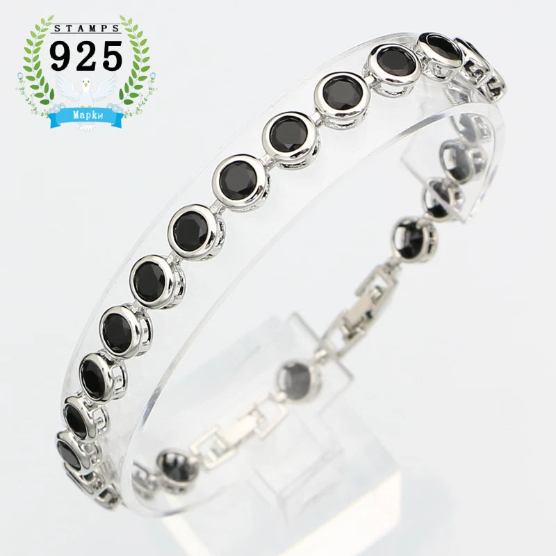 Round Zircon Sterling Silver Bracelet – product image 8