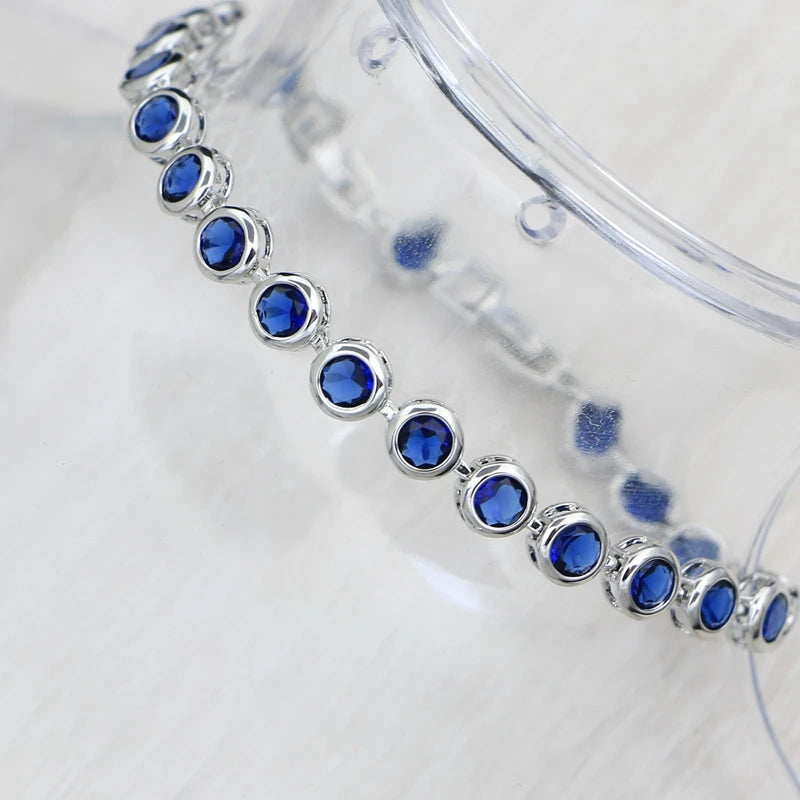 Round Zircon Sterling Silver Bracelet – product image 4