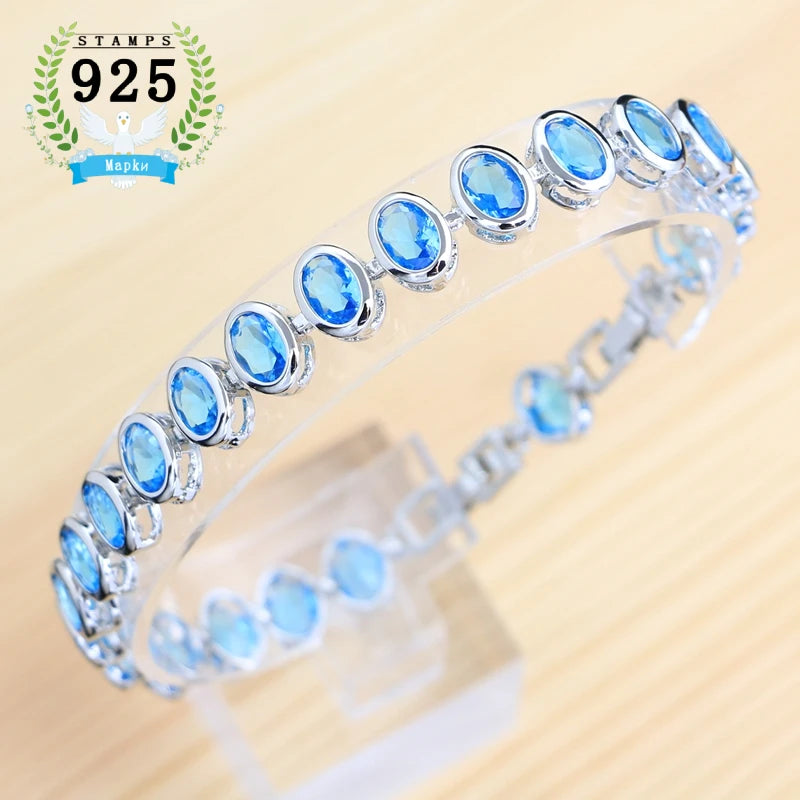 Coloured Zircon Sterling Silver Bracelet – product image 1