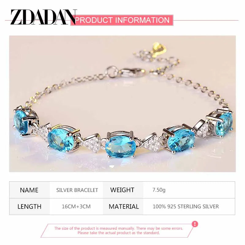 Blue Stone Sterling Silver Bracelet – product image 5