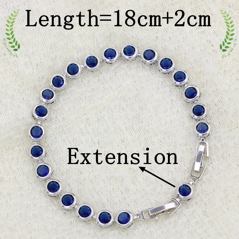 Round Zircon Sterling Silver Bracelet – product image 2