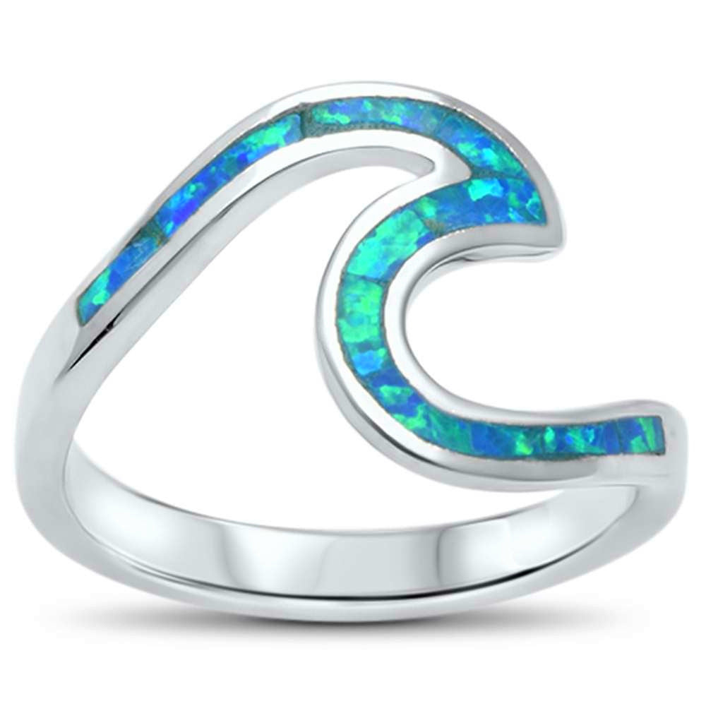 Opal Wave Ring with wave inlay