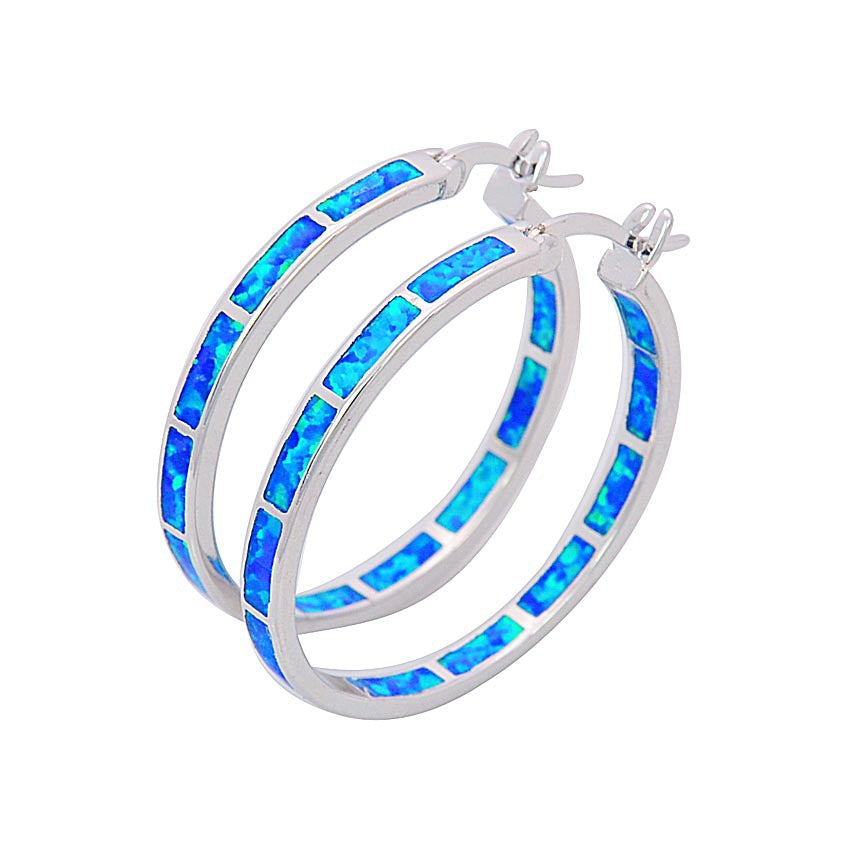 Tide Hoop Earrings with iridescent inlay