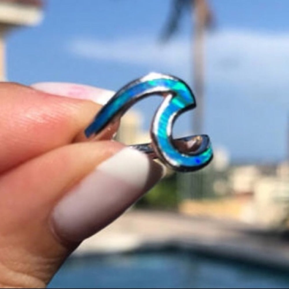 Opal Wave Ring side view