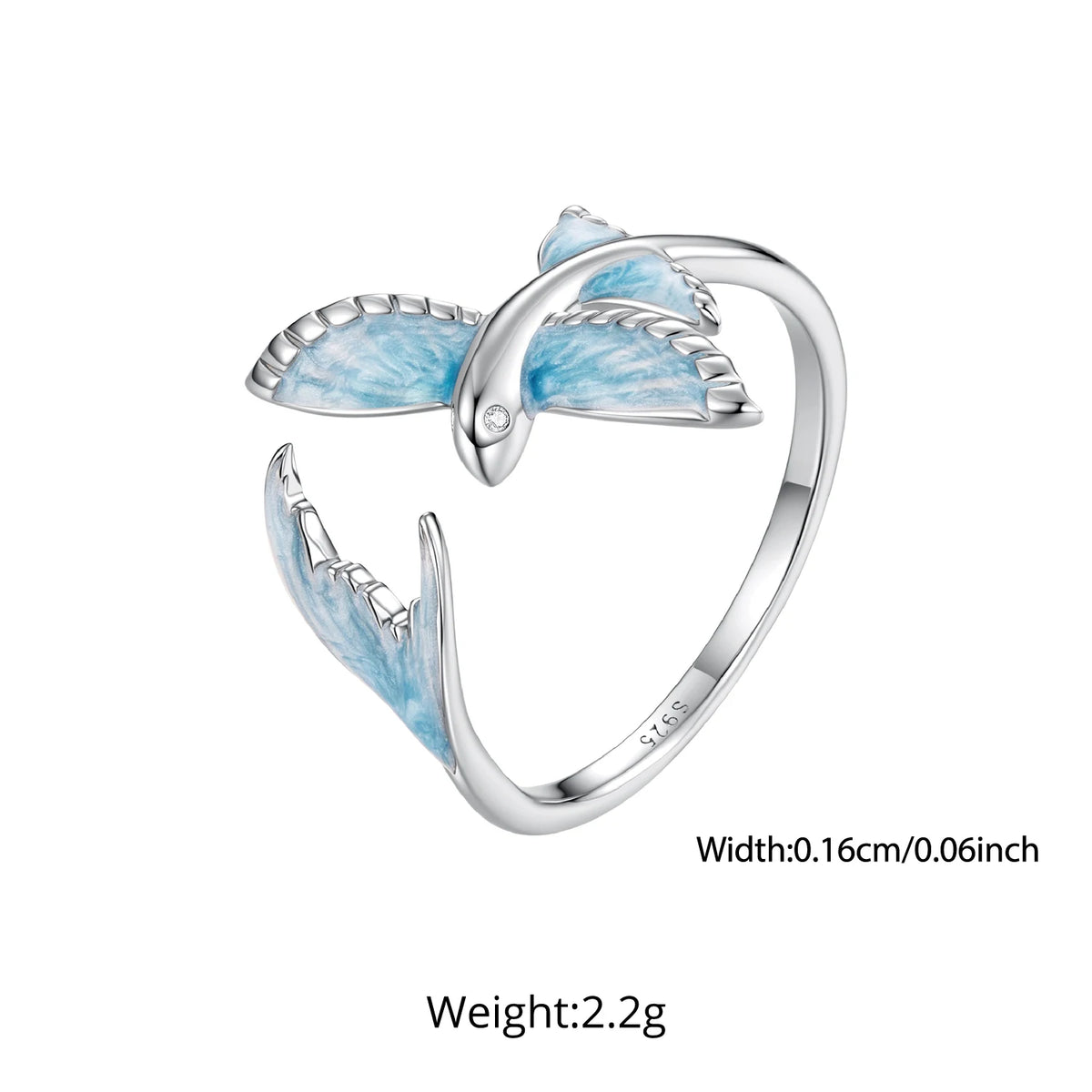 Flying Fish Sterling Silver Open Ring – product image 7
