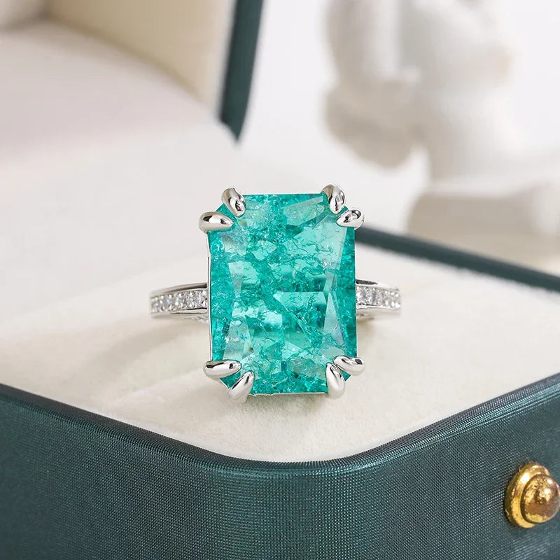 Blue-Green Stone Open Ring – product image 2