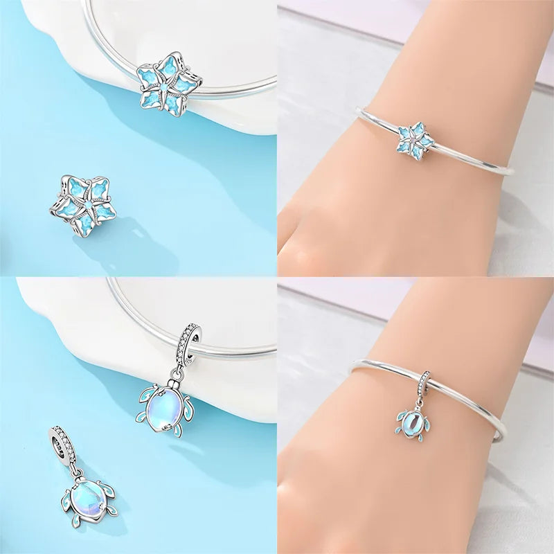 Abalorios de Plata 925 de Tortuga y Estrella de Mar