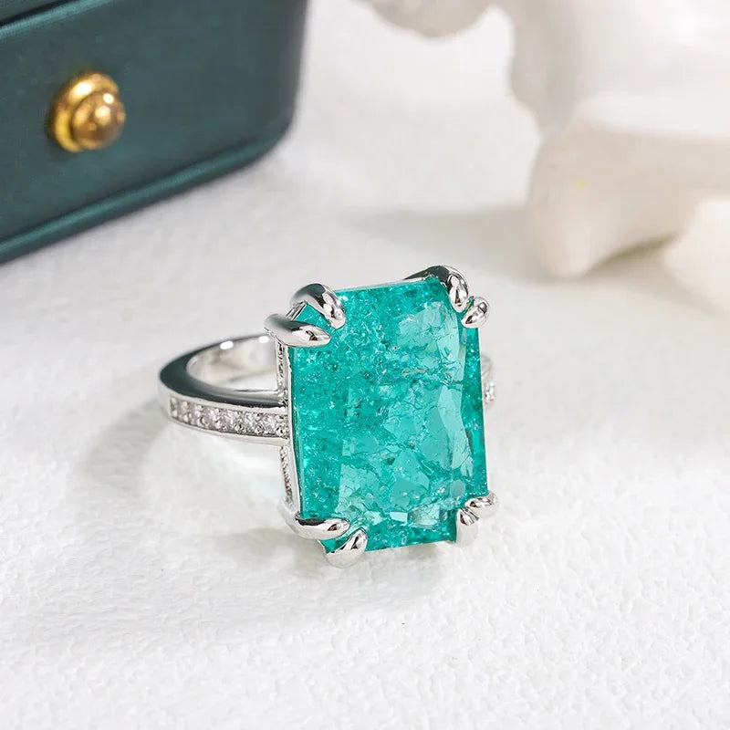 Blue-Green Stone Open Ring – product image 3