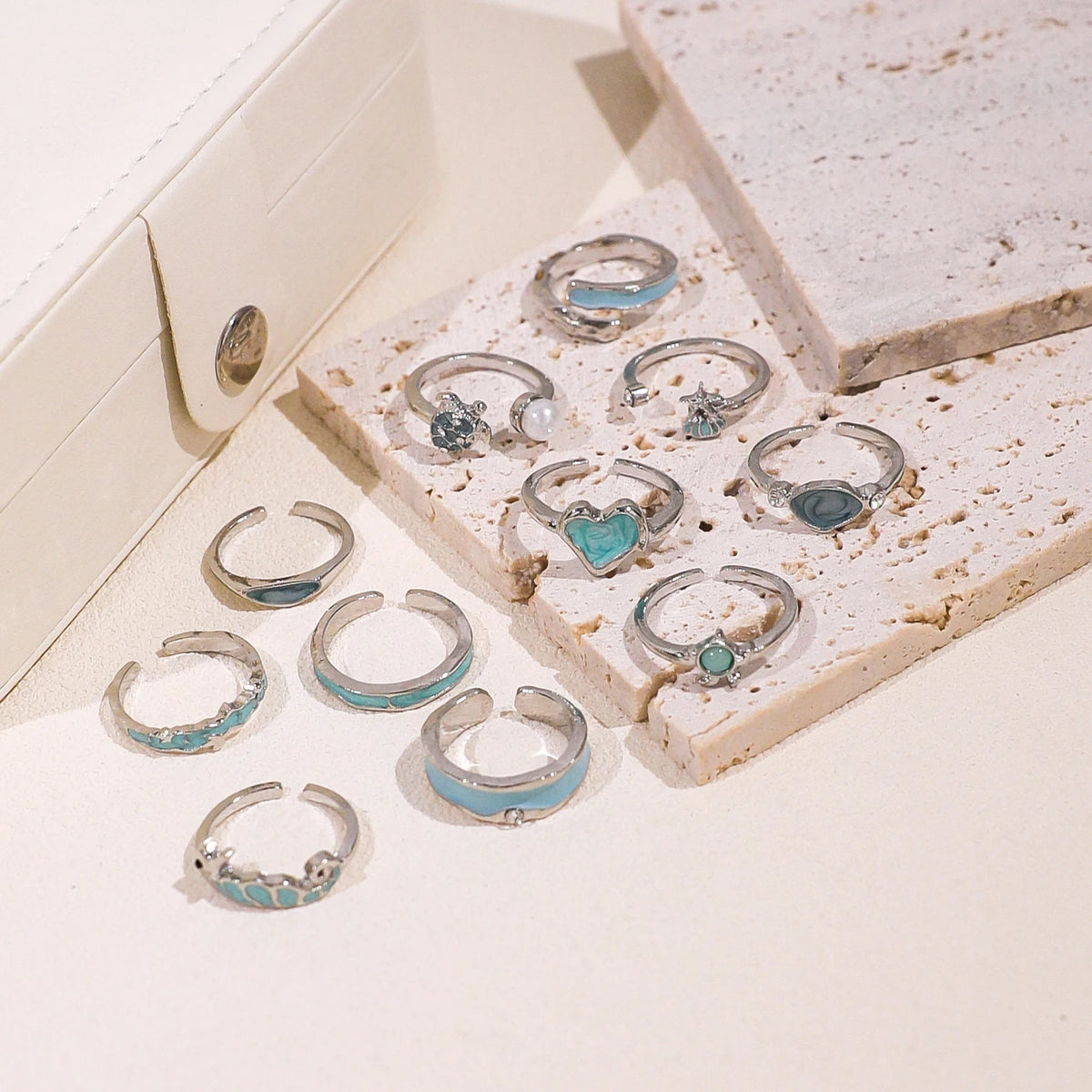 Ocean Motif 11-Piece Ring Set – product image 4