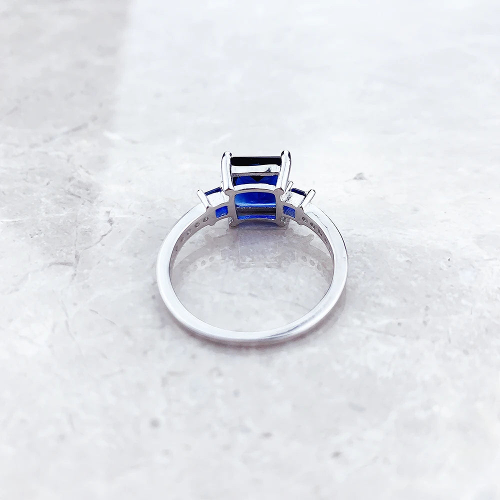Square Zircon Sterling Silver Cocktail Ring – product image 6