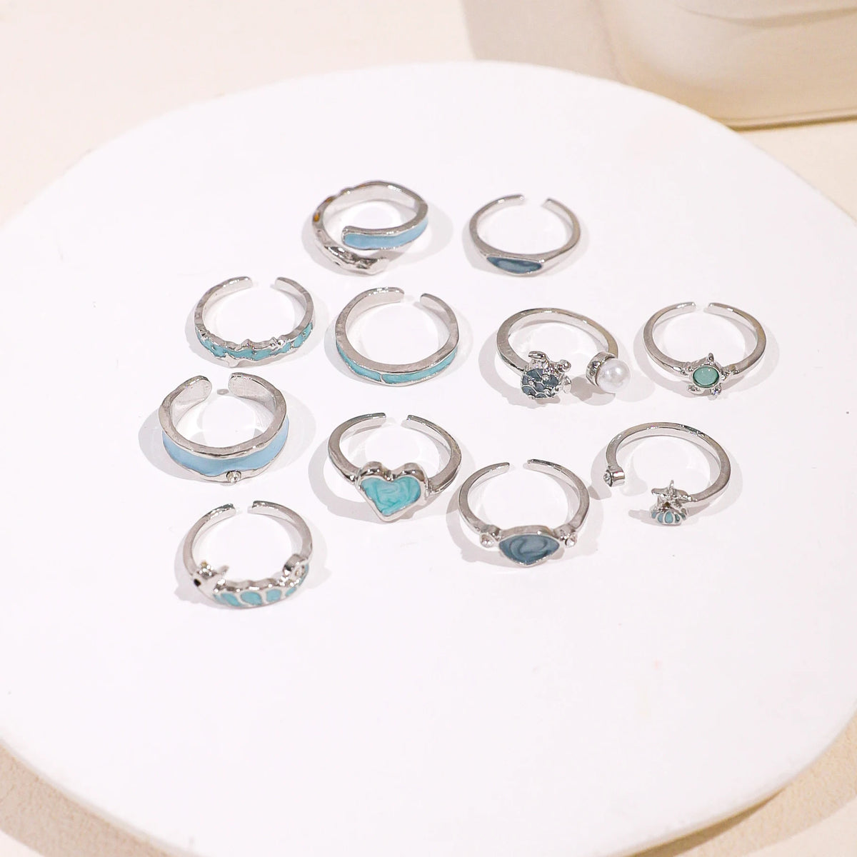 Ocean Motif 11-Piece Ring Set – product image 3