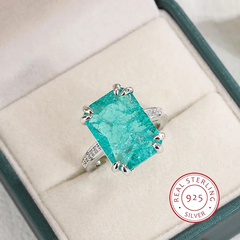 Blue-Green Stone Open Ring – product image 1