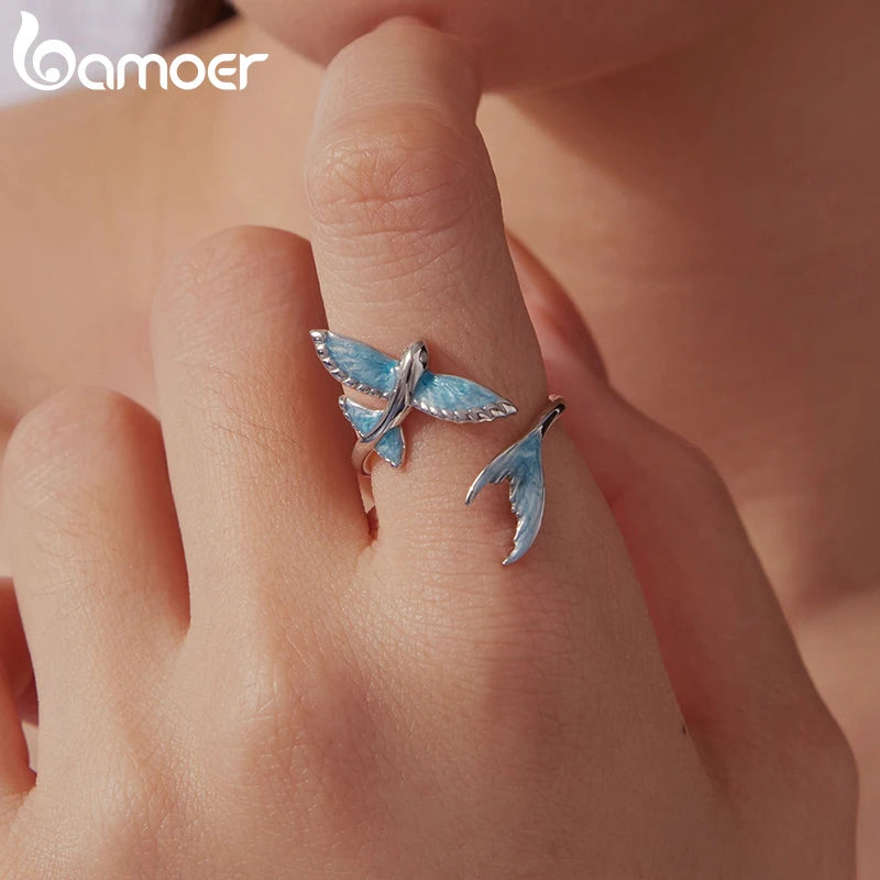 Flying Fish Sterling Silver Open Ring – product image 1