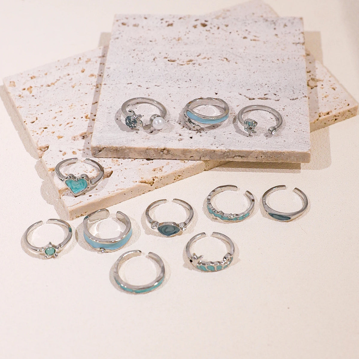 Ocean Motif 11-Piece Ring Set – product image 2