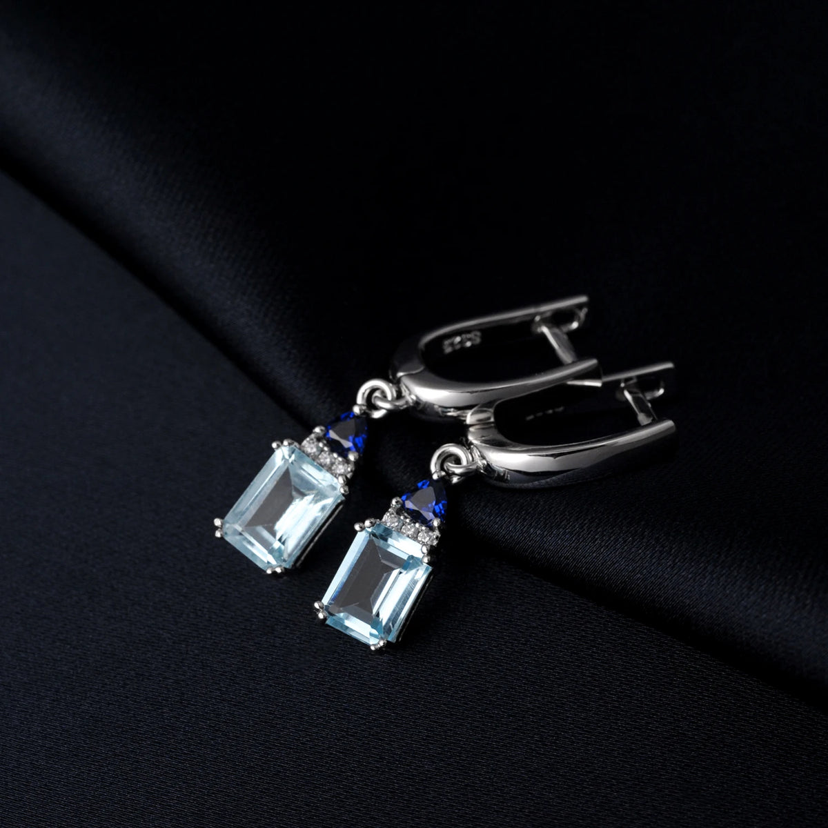 Sky Blue Topaz Sterling Silver Drop Earrings – product image 4