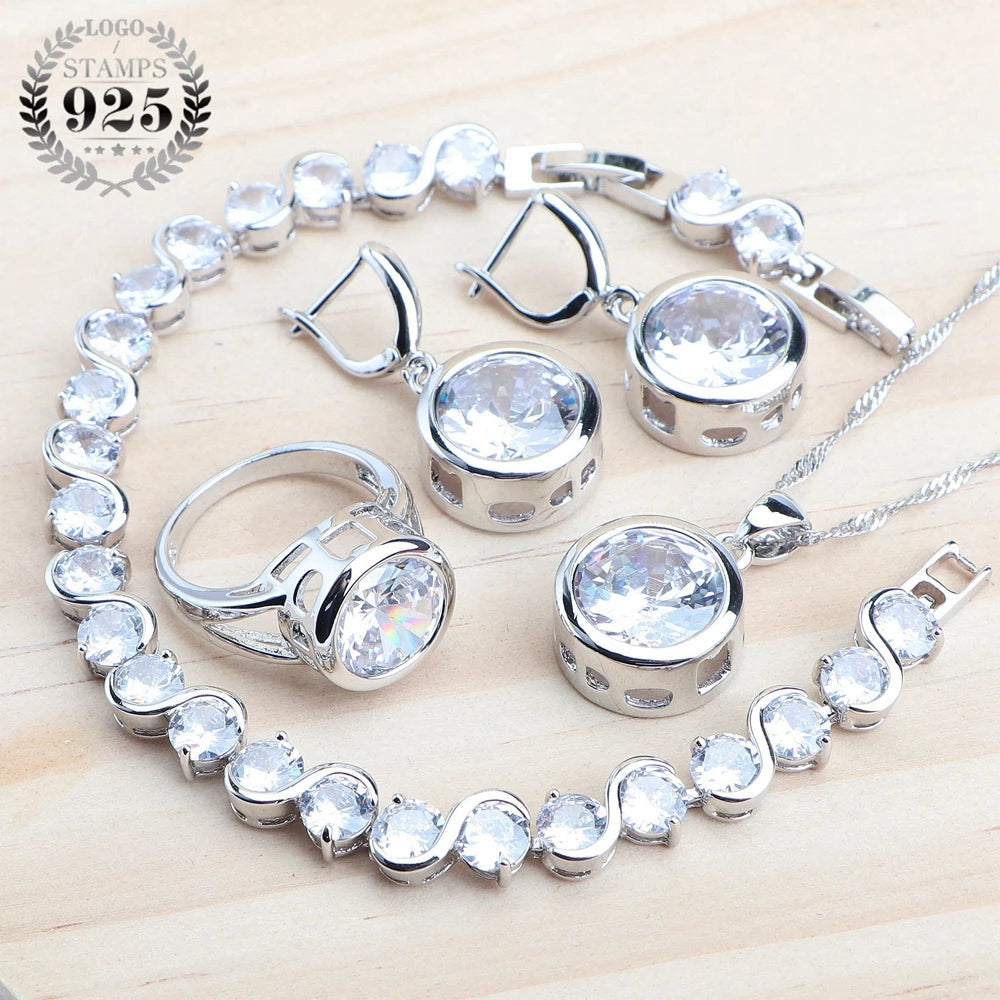 Parures en argent sterling à zircons colorés