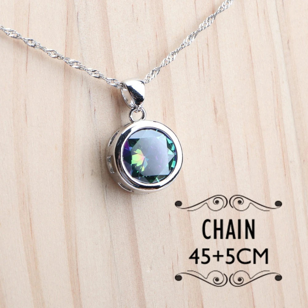 Parures en argent sterling à zircons colorés