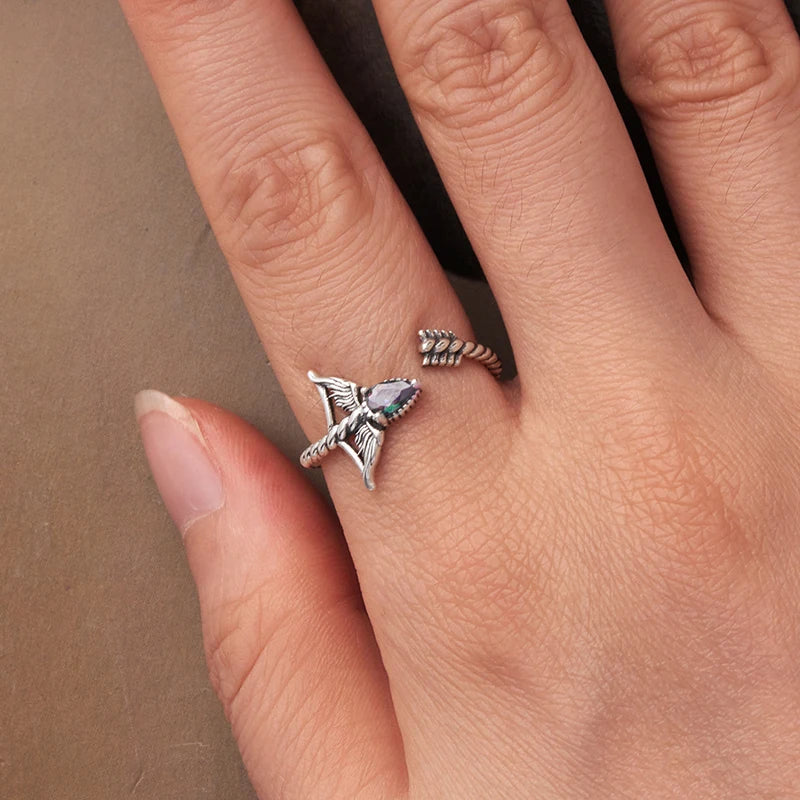 Bagues ouvertes du zodiaque en argent sterling