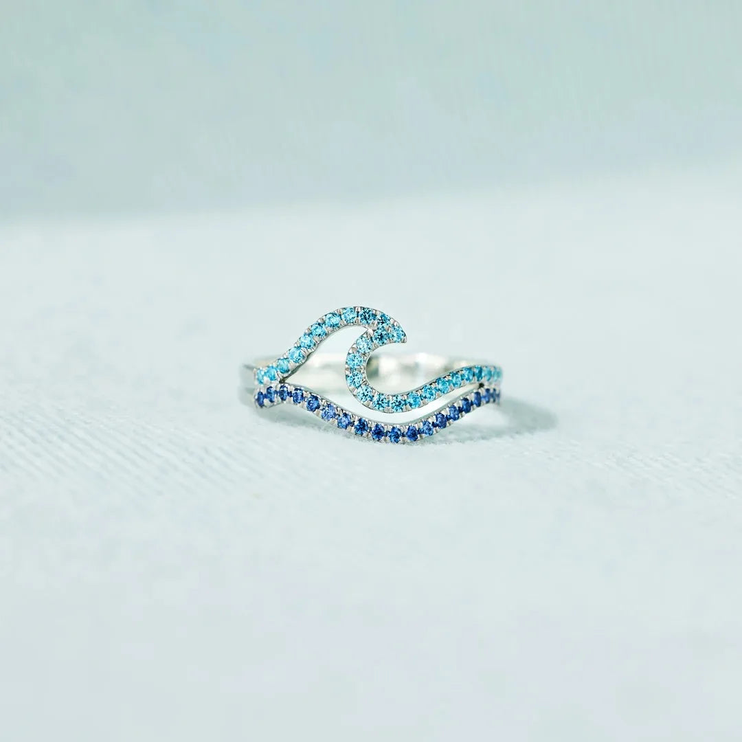 Gradient Blue Wave Ring – product image 2