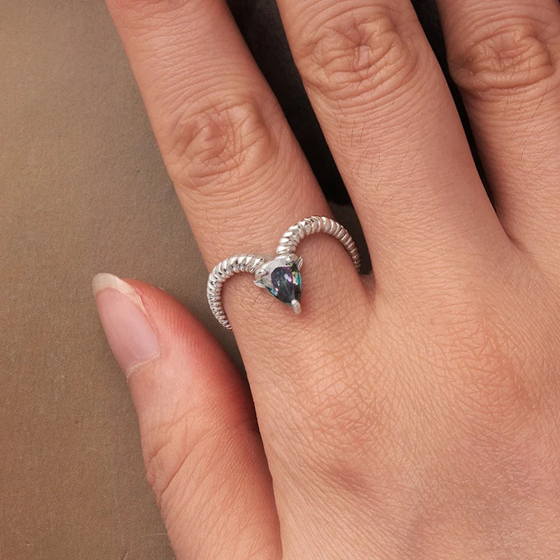 Bagues ouvertes du zodiaque en argent sterling