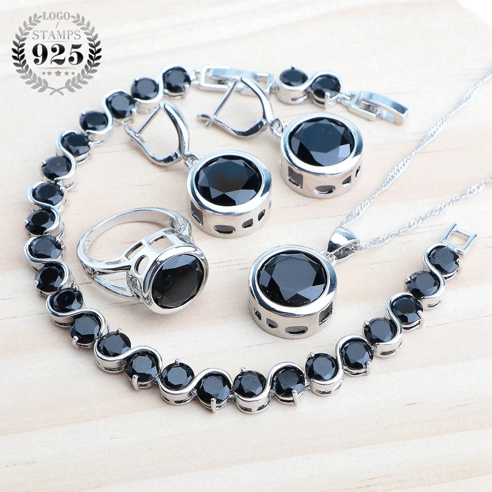 Parures en argent sterling à zircons colorés