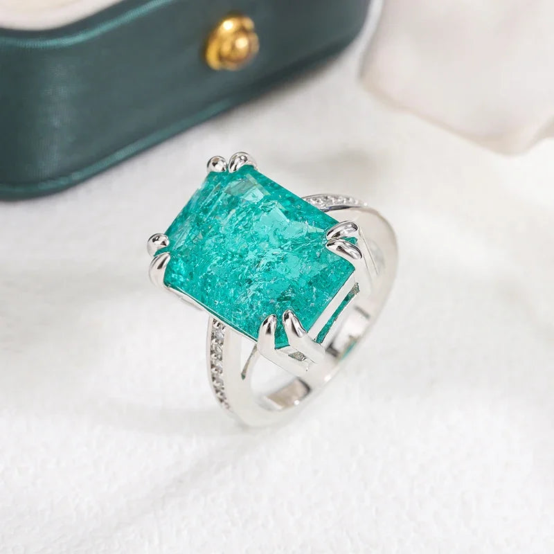 Blue-Green Stone Open Ring – product image 4