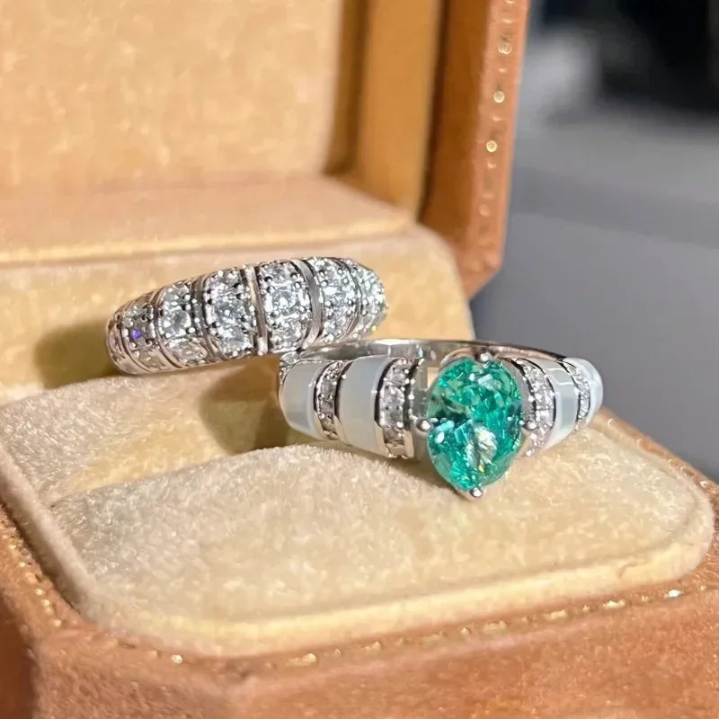 Green Zircon Silver-Plated Ring – product image 6