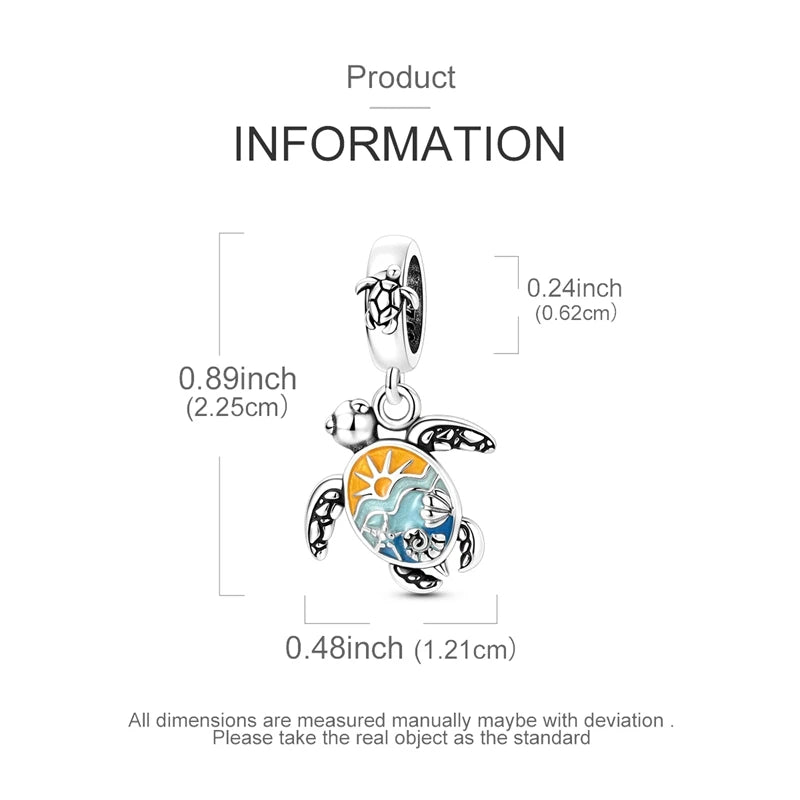 Colourful Turtle Sterling Silver Charm – product image 5