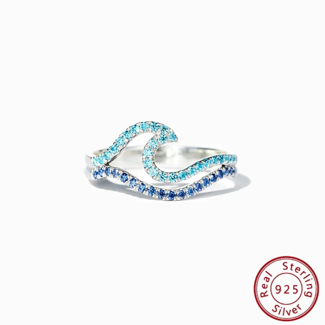 Gradient Blue Wave Ring – product image 1