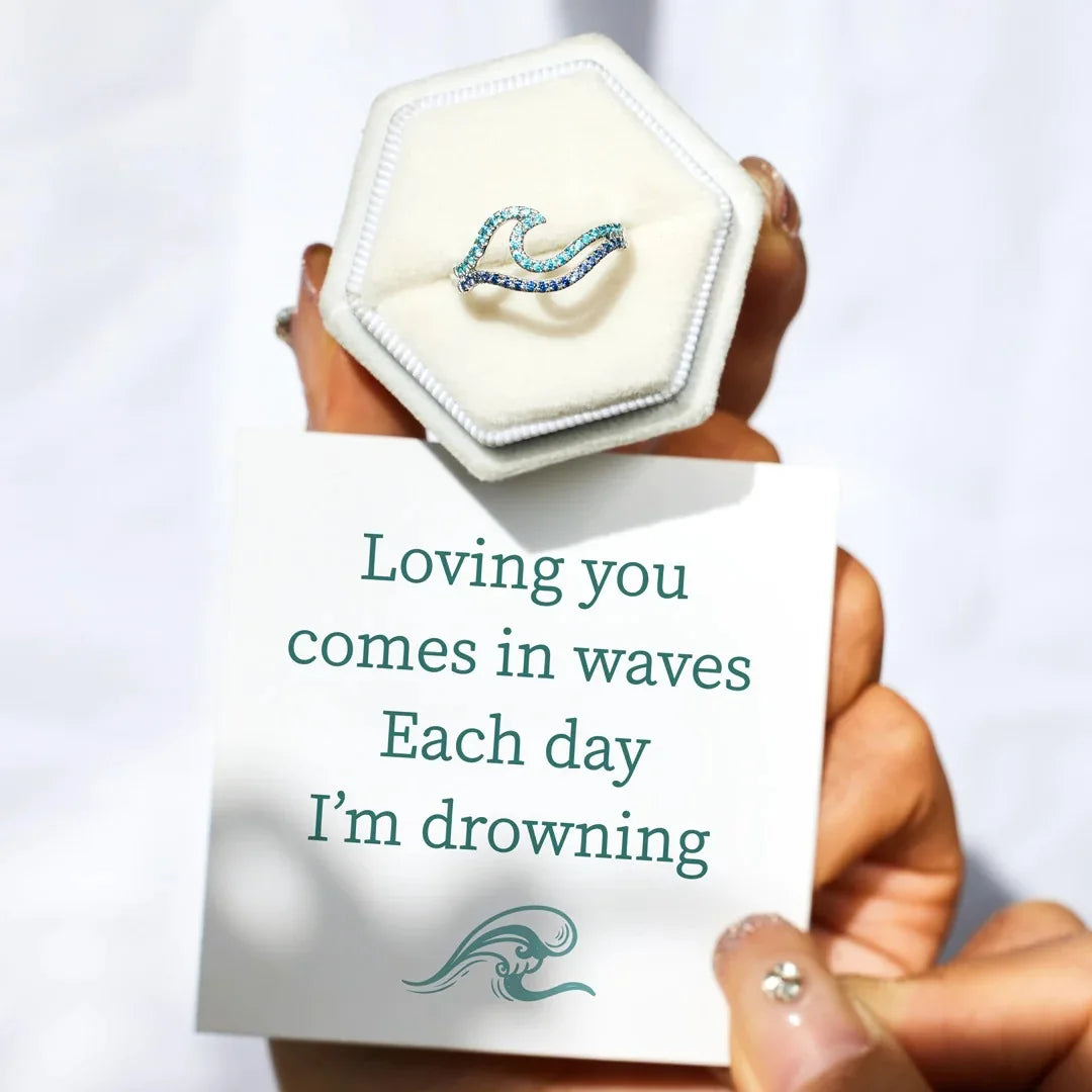 Gradient Blue Wave Ring – product image 6