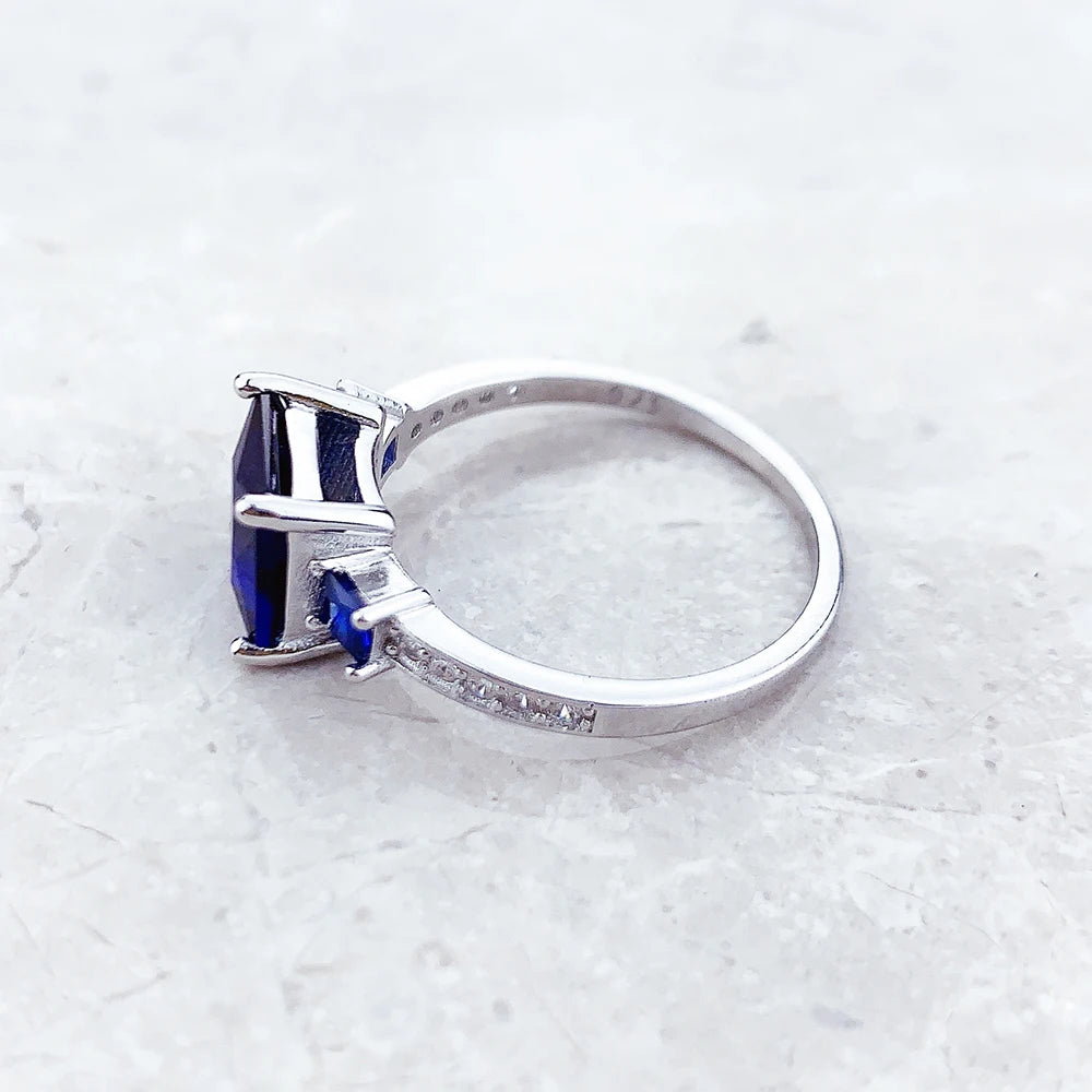 Square Zircon Sterling Silver Cocktail Ring – product image 5