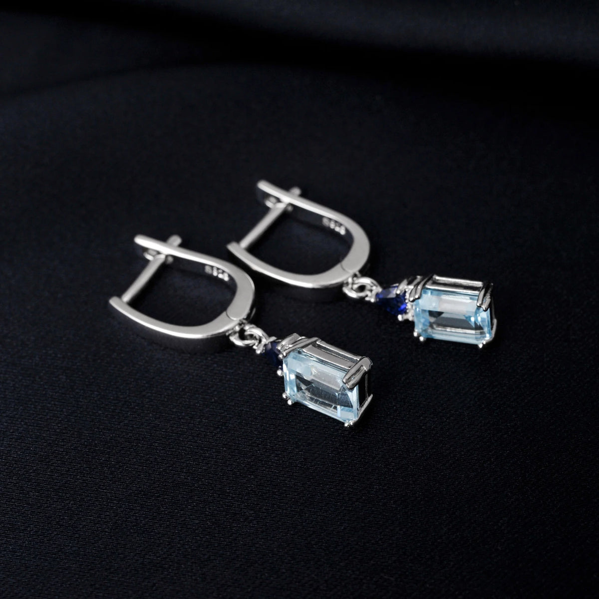 Sky Blue Topaz Sterling Silver Drop Earrings – product image 5