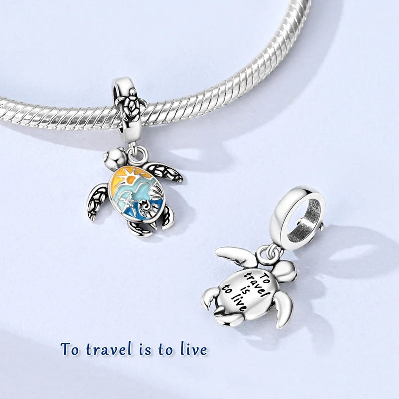 Colourful Turtle Sterling Silver Charm – product image 3