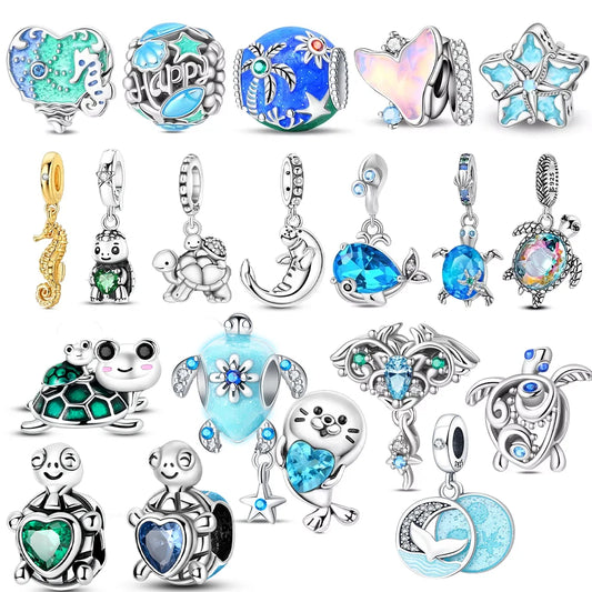 Abalorios de Plata 925 de Tortuga y Estrella de Mar